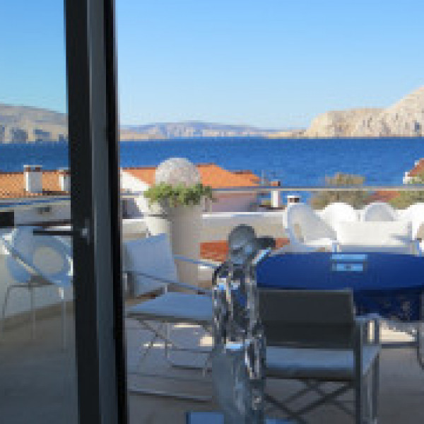 Living room, Villa Perla Baska, Villa Perla Baska with pool near the sea, Baška, Krk Island, Croatia Baška